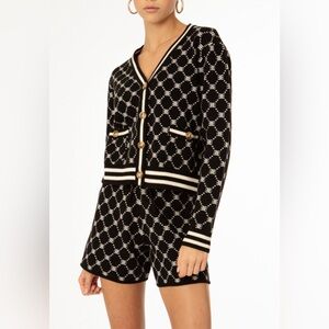 EE Ellandemm | Monogram Black Cardigan | Sz XL/2XL 12/14